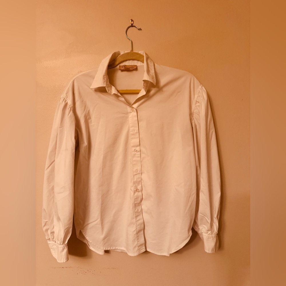 white Button Up Curved Hem Casual Shirt Fashion Tops Tee